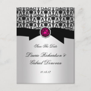 Schwarz und Silber Pink Tourmaline Jewel Rett The Ankündigungspostkarte