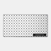 Schwarz und Silber Polka Punkte in einem weißen Hi Schreibtischunterlage (Vorderseite)