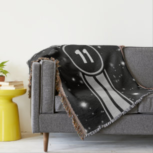 Schwarz und Silber Racing Stripes Starlight Decke
