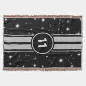 Schwarz und Silber Racing Stripes Starlight Decke (Vorderseite)
