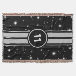 Schwarz und Silber Racing Stripes Starlight Decke