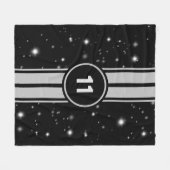 Schwarz und Silber Racing Stripes Starlight Fleecedecke (Vorderseite (Horizontal))