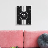 Schwarz und Silber Racing Stripes Starlight Leinwanddruck (Insitu (Wohnzimmer))
