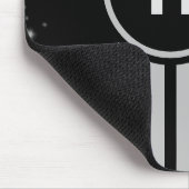 Schwarz und Silber Racing Stripes Starlight Mousepad (Ecke)