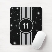 Schwarz und Silber Racing Stripes Starlight Mousepad (Mit Mouse)
