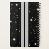 Schwarz und Silber Racing Stripes Starlight Planer (Rückseite)