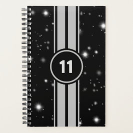Schwarz und Silber Racing Stripes Starlight Planer