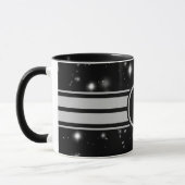 Schwarz und Silber Racing Stripes Starlight Tasse (Links)