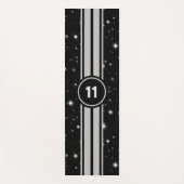 Schwarz und Silber Racing Stripes Starlight Yogamatte (Vorderseite)