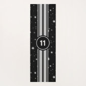 Schwarz und Silber Racing Stripes Starlight Yogamatte (Rückseite)