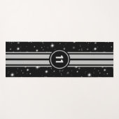 Schwarz und Silber Racing Stripes Starlight Yogamatte (Vorderseite (Horizontal))