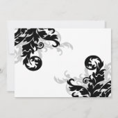 Schwarz und Silber Save the Date Geblüht (Rückseite)