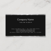 Schwarz und Silber Visitenkarte (Rückseite)