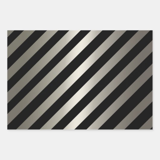 Schwarz und Silber Weihnachten Geschenkpapier Set (Vorderseite 2)