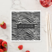 Schwarz und Silber Zebra Print Serviette (Beispiel)