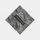 Schwarz und Silber Zebra Print Serviette (Ecke)