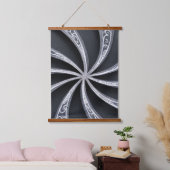 Schwarz und Silberrad Wandteppich Mit Holzrahmen (Schlafzimmer)