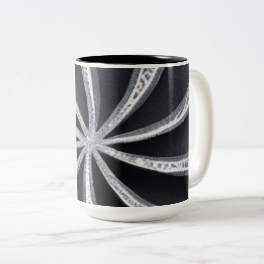Schwarz und Silberrad Zweifarbige Tasse (VorderseiteRechts)