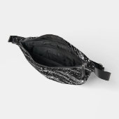 Schwarz und Silberter Glitzer schauen Tiger Streif Bauchtasche (Offen)