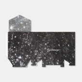 Schwarz und Silver Glitzer - Gefälligkeitsbox Geschenkschachtel (Ungefaltet)
