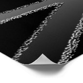 Schwarz und Silver Grau Union Jack Flag Poster (Ecke)