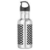 Schwarz und Silver Meander Trinkflasche (Rückseite)