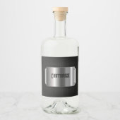 Schwarz und Stahl Alkoholflaschenetikett (Vorderseite)