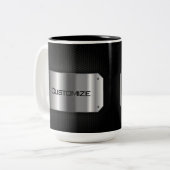 Schwarz und Stahl Zweifarbige Tasse (Vorderseite Links)