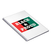 Schwarz und Stolz auf Rot, Schwarz und Grün Notizblock (Rechte Seite)