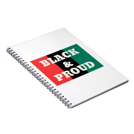 Schwarz und Stolz auf Rot, Schwarz und Grün Notizblock (Rechte Seite)