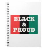 Schwarz und Stolz auf Rot, Schwarz und Grün Notizblock (Vorderseite)