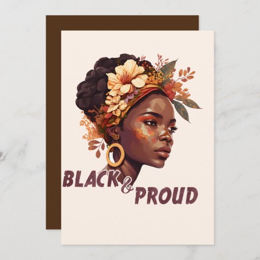 Schwarz und stolz einladung (Vorne/Hinten)