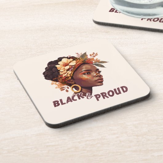 Schwarz und stolz getränkeuntersetzer (Linke Seite)