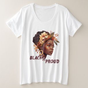 Schwarz und stolz große größe T-Shirt