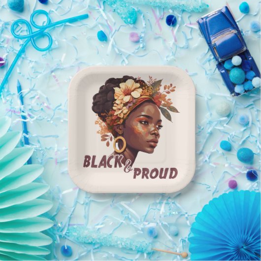 Schwarz und stolz pappteller (Party)