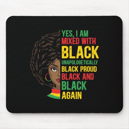 Schwarz und stolz | Unapologetisch | Black Queen Mousepad (Vorne)