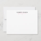 Schwarz und süß rosa Einfach Minimalistisch Mitteilungskarte (Vorderseite)