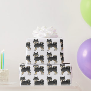 Schwarz und Tan Alaskan Malamute Niedliches Hundem Geschenkpapier