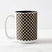Schwarz und Tan Checkered Zweifarbige Tasse (Links)