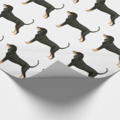 Schwarz und Tan Coonhound Grundzucht individuell a Geschenkpapier (Ecke)