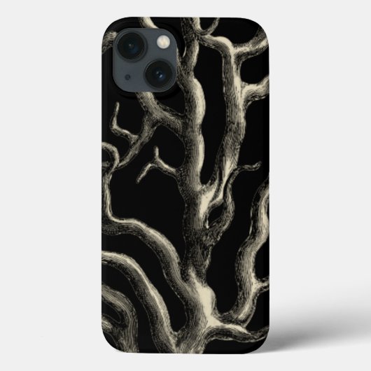 Schwarz und Tan Coral Case-Mate iPhone Hülle (Rückseite)