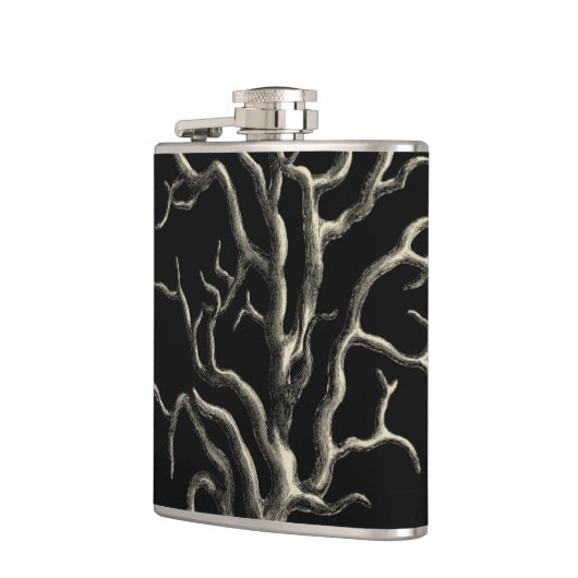 Schwarz und Tan Coral Flachmann (Links)