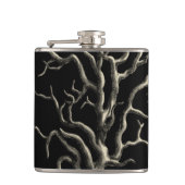 Schwarz und Tan Coral Flachmann (Vorderseite)