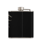 Schwarz und Tan Coral Flachmann (Rückseite)