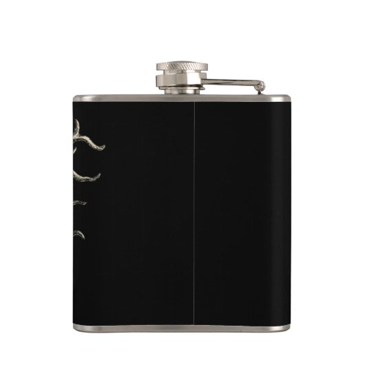 Schwarz und Tan Coral Flachmann (Rückseite)