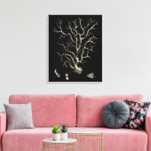 Schwarz und Tan Coral Leinwanddruck (Insitu (Wohnzimmer))