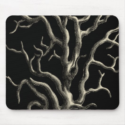 Schwarz und Tan Coral Mousepad (Vorne)