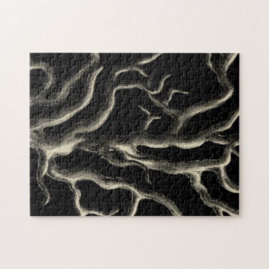 Schwarz und Tan Coral Puzzle (Horizontal)