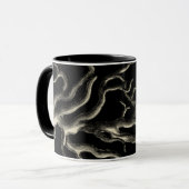 Schwarz und Tan Coral Tasse (Vorderseite Links)