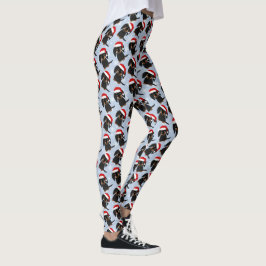 Schwarz und Tan Dackel Weihnachten Leggings